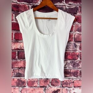 Pilcro White Short Sleeve Scoop Neck Tee
